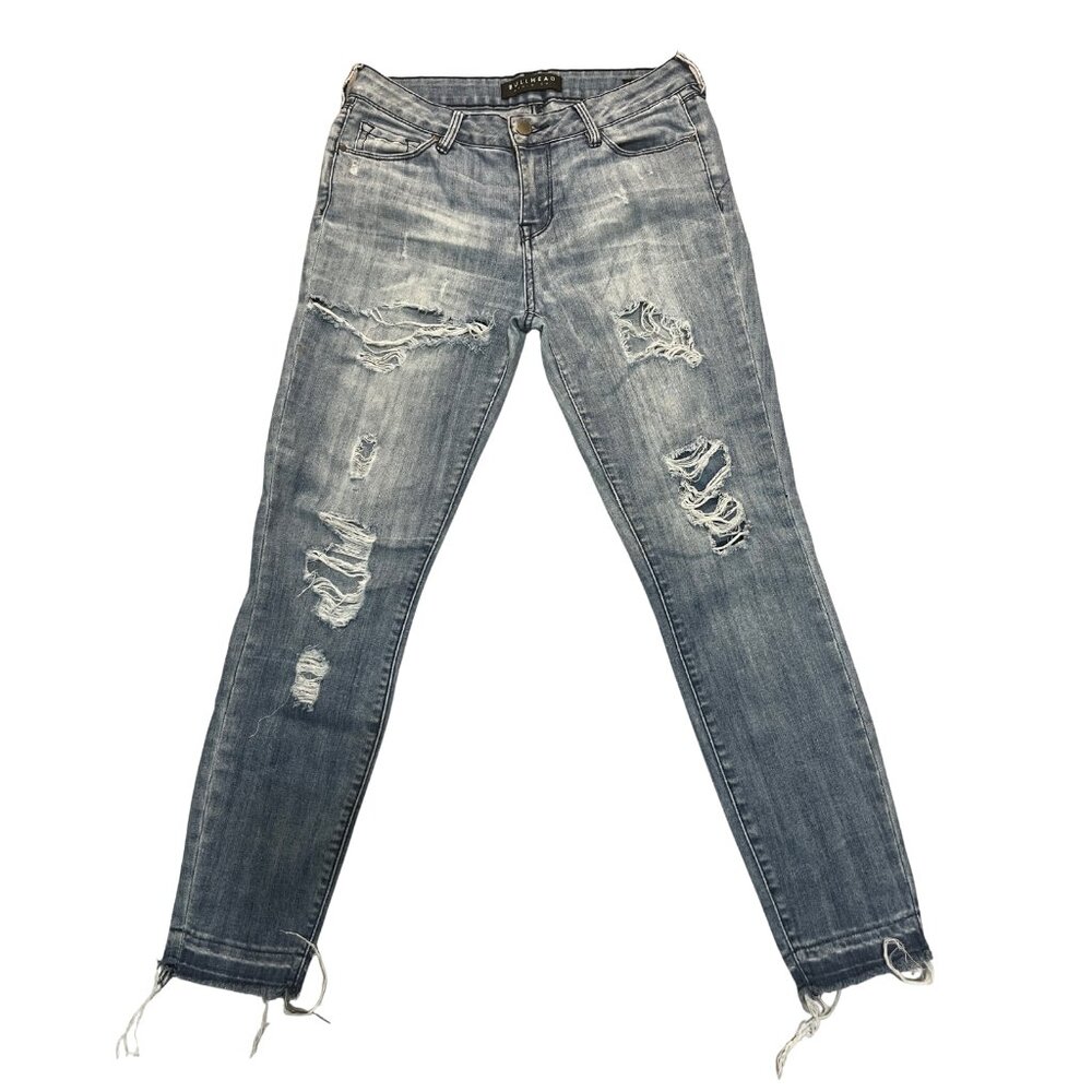 BULLHEAD Women's Size 26 Vintage Rip & Repair Jeans Distressed Skinny Casual Y2K